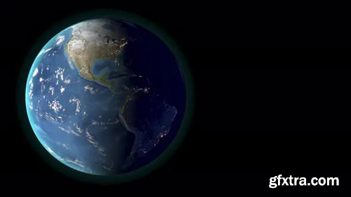 Videohive Planet earth rotating, day and night. America view. 3d Render 31240420
