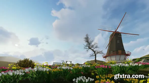 Videohive Windmill House Background Loopable 31242406