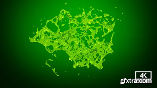 Videohive Drops of Green Water Collide & Create a Splash 31243751