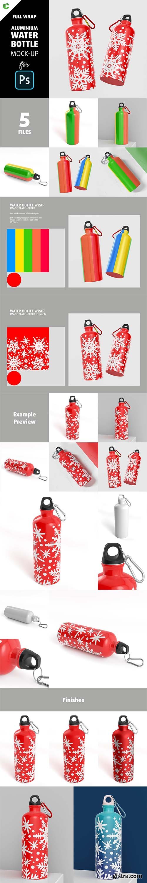 CreativeMarket - Aluminium Water Bottle Mock-Up 5831116