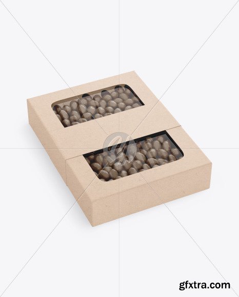 Kraft Paper Box with Chocolate Dragee Mockup 77172