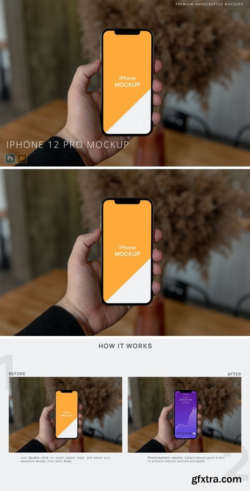 iPhone 12 Pro Mockup in Mans Hand