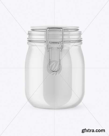 Glossy Ceramic Jar With Clamp Lid Mockup 77350