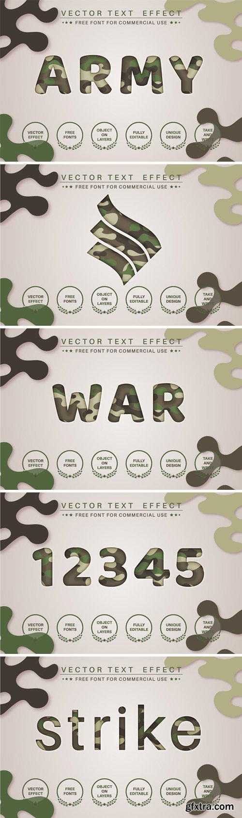 Paper military - editable text effect, font style