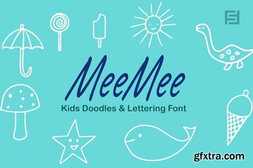 MeeMee Kids Doodles Icons & Lettering Font