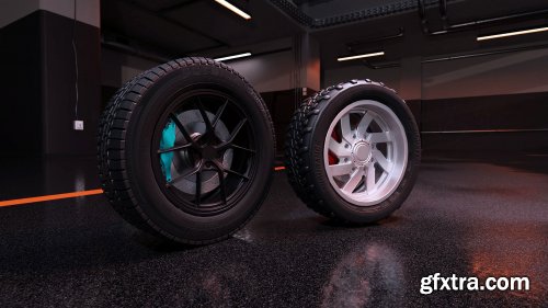 Sport modern car wheels VR / AR / low-poly 3d model