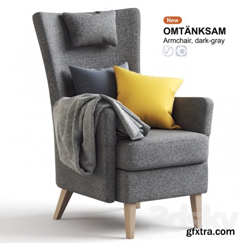 Dark Gray Armchair OMTANKSAM IKEA