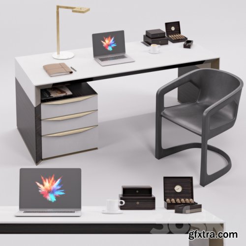 Rubelli Notaro Desk and Minotti Twombly