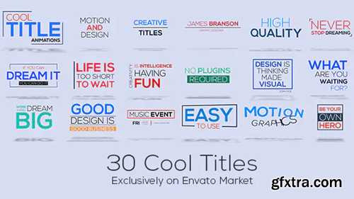 Videohive 30 Cool Titles 13686597