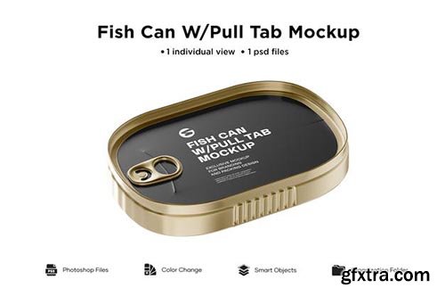 Tin can with pull tab mockup