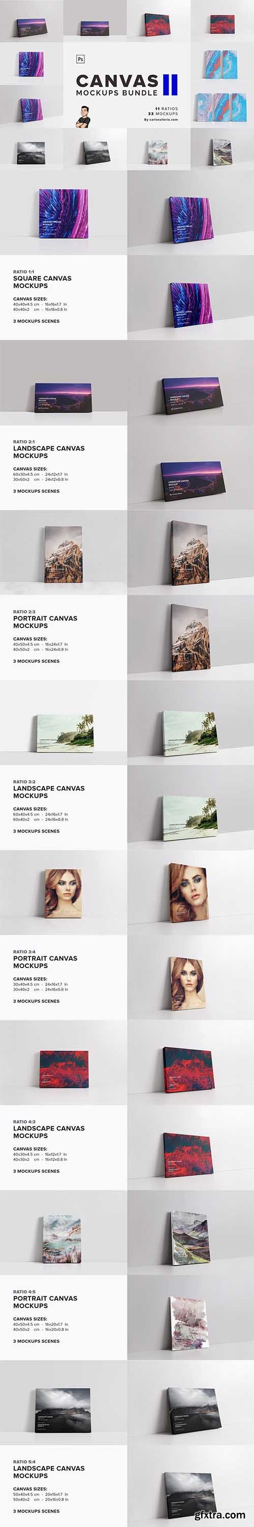 CreativeMarket - Canvas Mockups Bundle 2 5811614