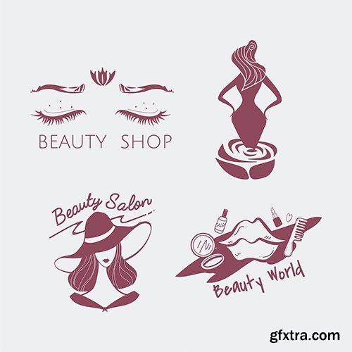 Set of womens beauty and style icons vector