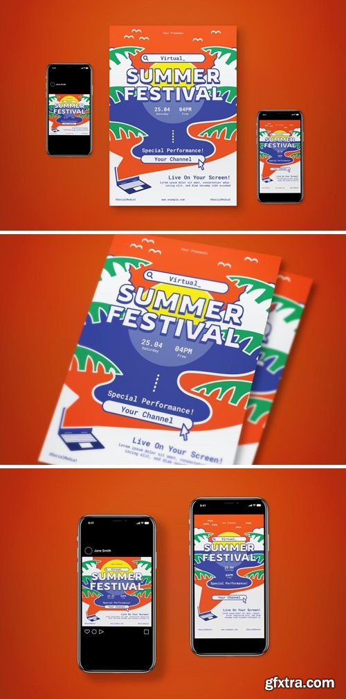 Virtual Summer Festival Flyer Set
