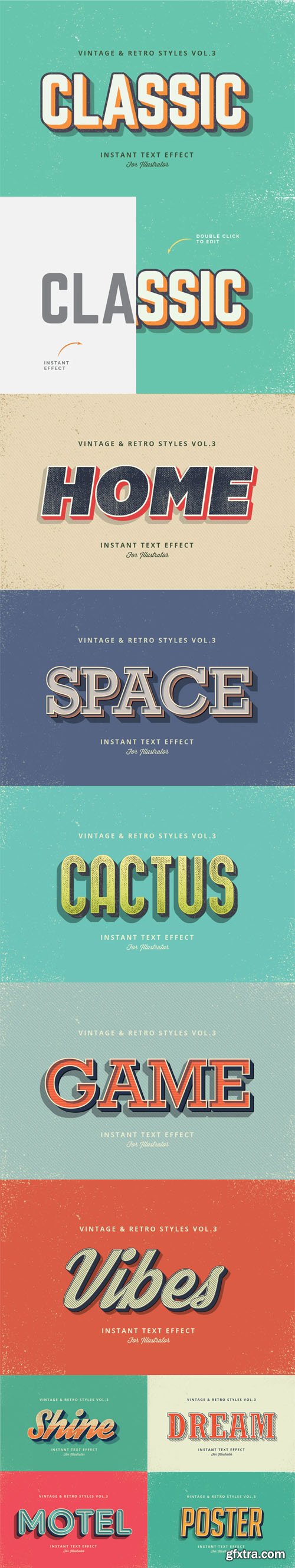 10 Vintage and Retro Graphic Styles Vol.3 for Adobe Illustrator