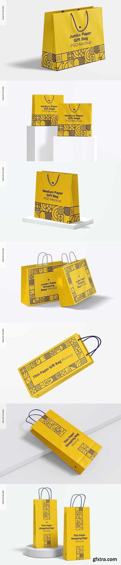 Paper shopping bags mockup