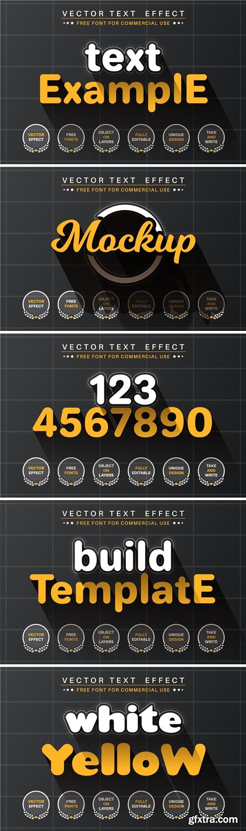 Build template - editable text effect, font style