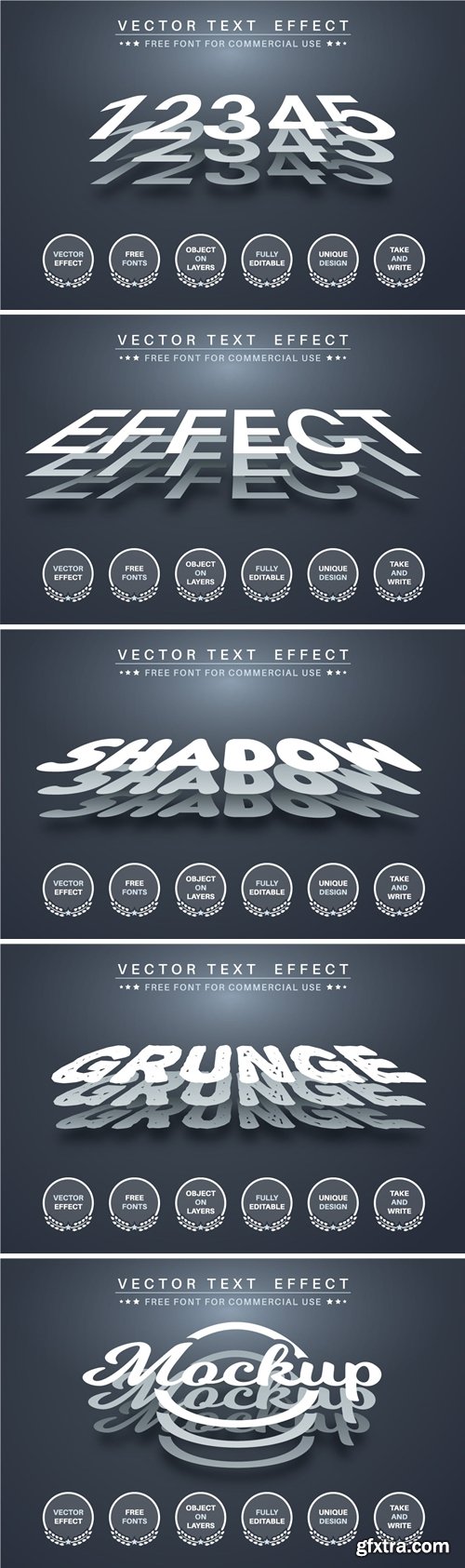 Three layer - editable text effect, font style