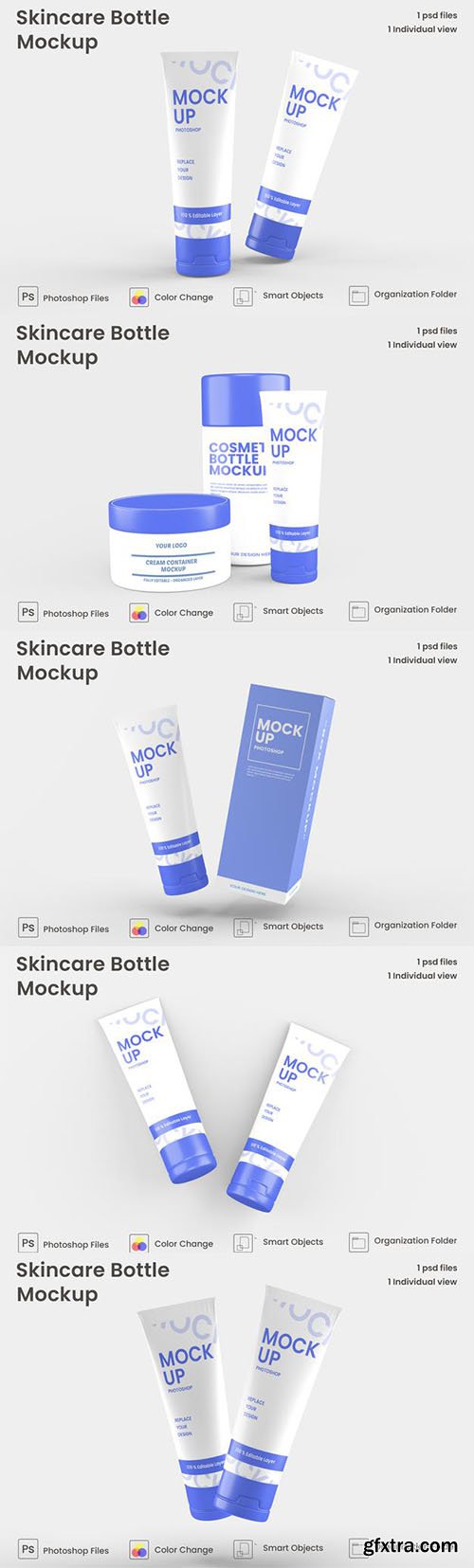 Cosmetic products design mockup