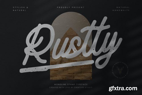 Rustty Monoline Stamp Typeface
