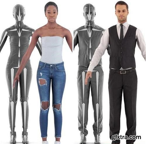 3D Rigged People Scanned 3D Model