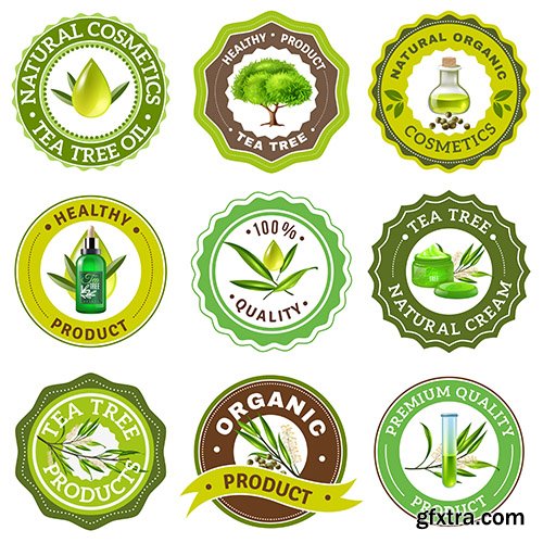 Tea tree emblem set