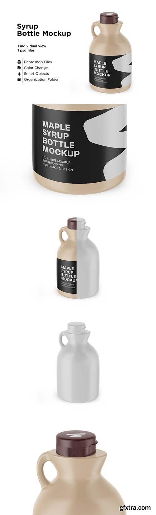 CreativeMarket - Matte Plastic Maple Syrup Bottle 6063334