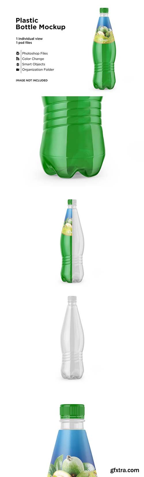 CreativeMarket - Clear Plastic Drink Bottle Mockup 6063286