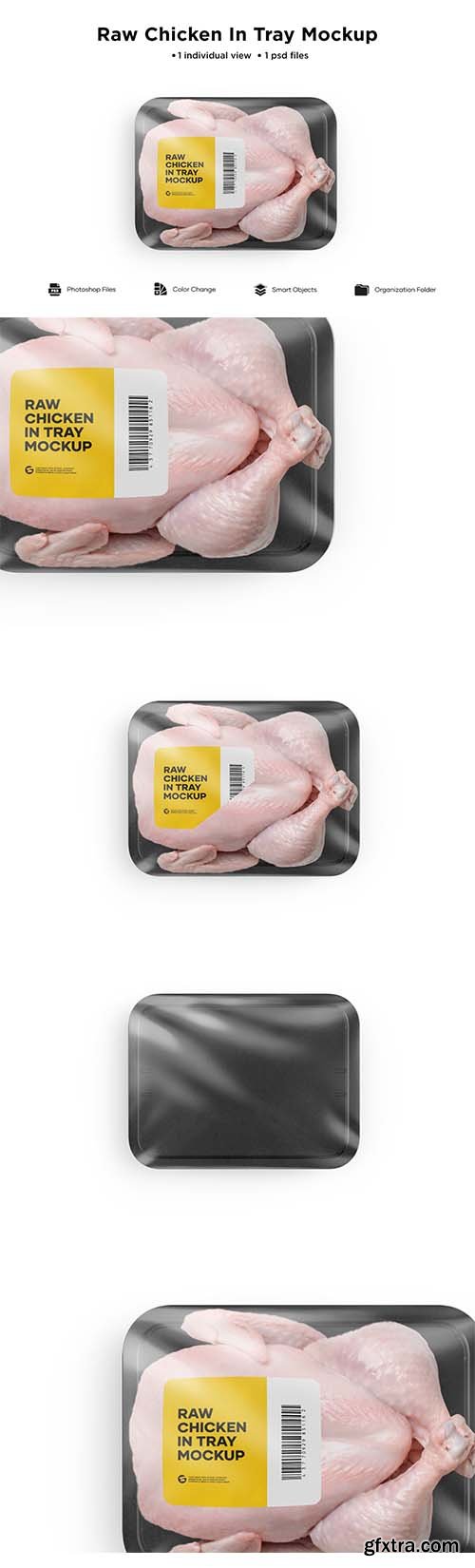 CreativeMarket - Tray With Raw Chicken Mockup 6084692