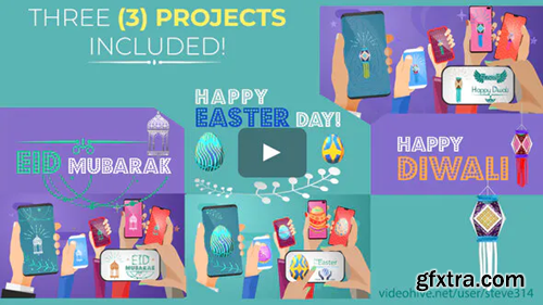 Videohive Happy Easter Day - Diwali - Eid Mubarak - Social Share 23589378
