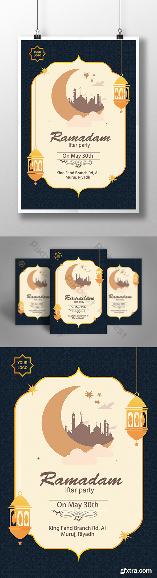 Ramadan poster design Template AI