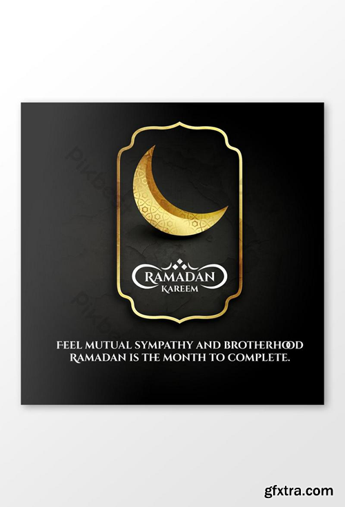 Ramadan kareem islamic black gold design Template AI