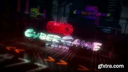Videohive Cyber game club futuristic animation cyberpunk style 31518028