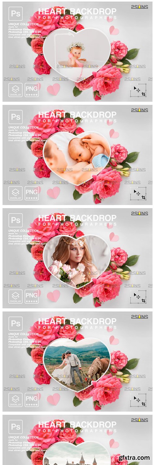 Heart Flower Digital Frames Overlay 8561508