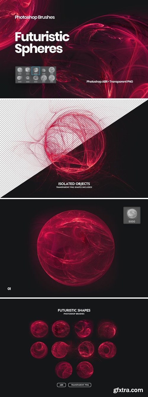 Futuristic Spheres Photoshop Brushes