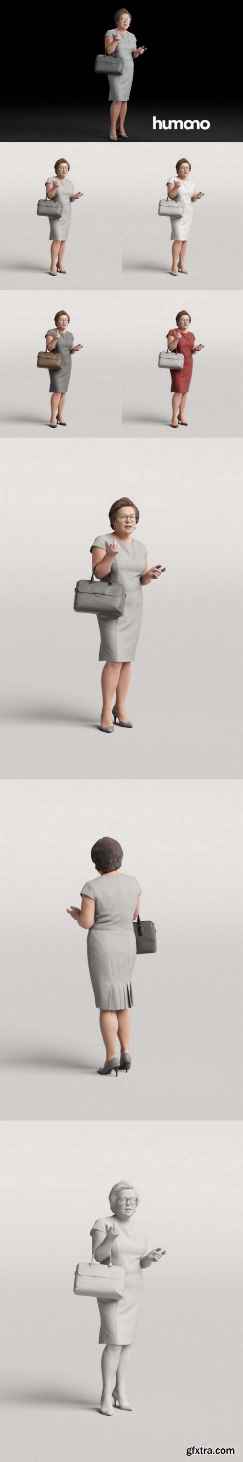 Humano Elegant woman standing and talking 0314 3D model