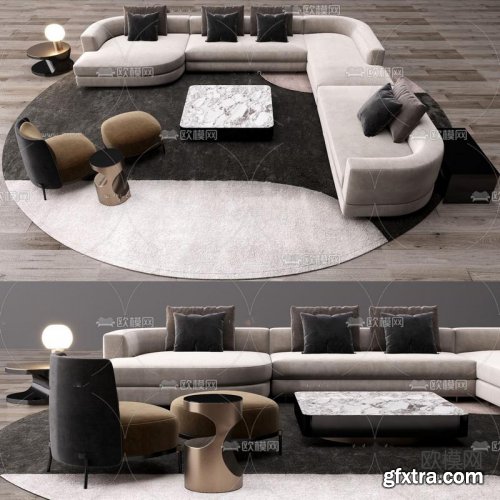Modern fabric sofa combination 18