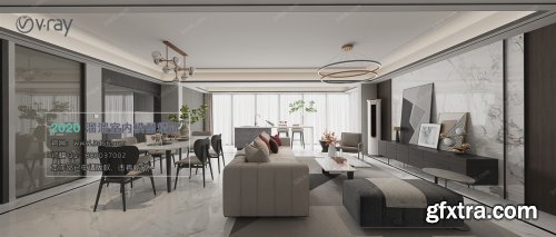 Modern style Livingroom Vray 28