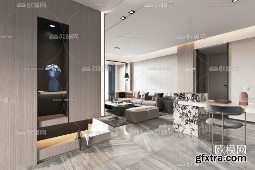 Modern living room 3d model 73105