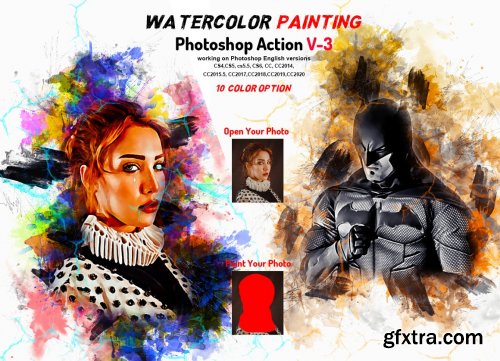 CreativeMarket - Watercolor Painting Photoshop Action 5906108