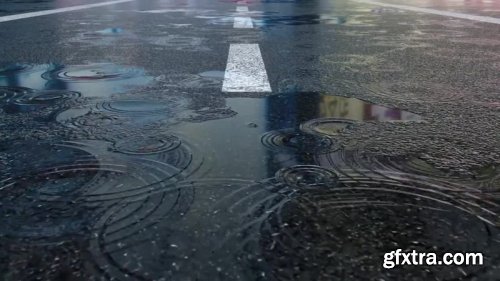 MotionArray – Raindrops And Puddles On Street Pavement 871813