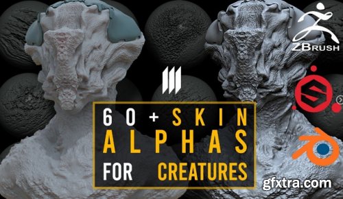 ArtStation - 60 Skin Alphas For Creatures / Zbrush / Substance Painter / Blender