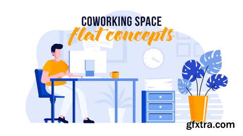 Videohive Coworking space - Flat Concept 31441069