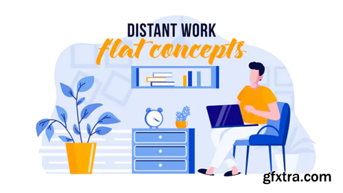 Videohive Distant work - Flat Concept 31441136