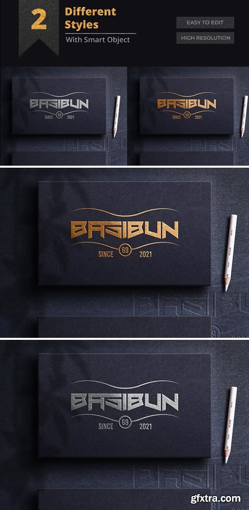 Gold and Silver Embossed Logo Mockup