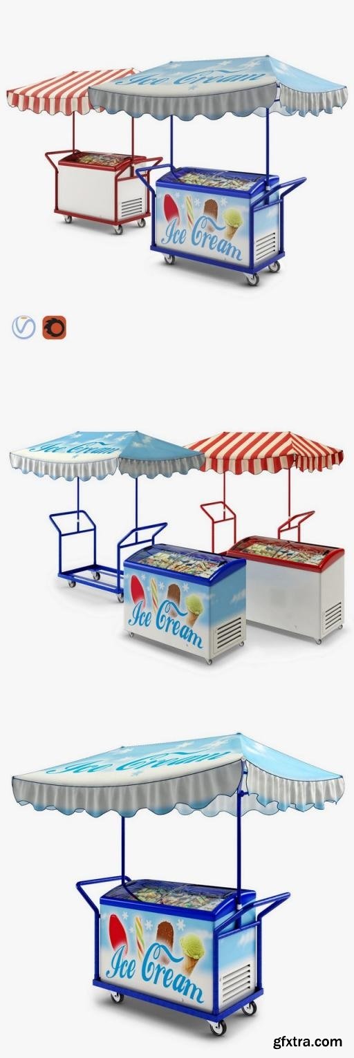 Hand Trolley with Display Freezer