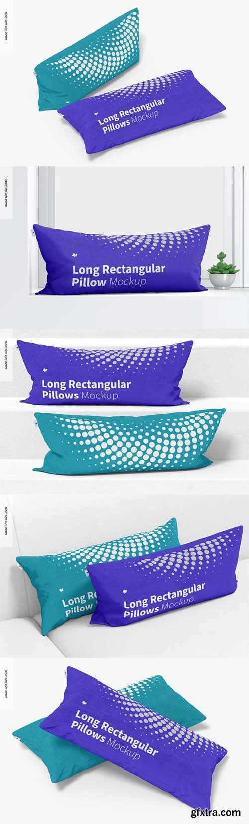 Long rectangular pillows mockup