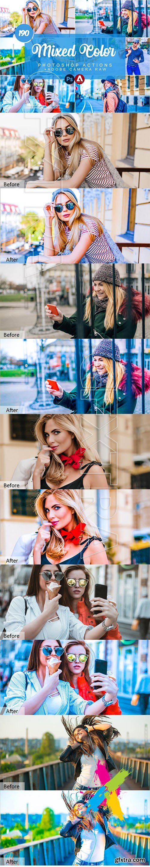 CreativeMarket - 190 Mixed & Color Photoshop Actions 5732217