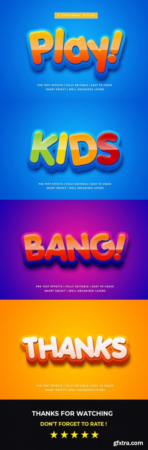 GraphicRiver - Cartoon Colorful 3d Text Style Effect Mockup 26054607