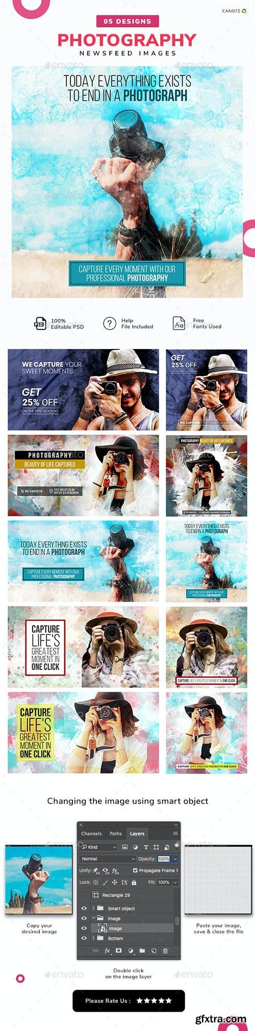 GraphicRiver - Photography Social Media News Feed Images Set - 05 Designs 25846392