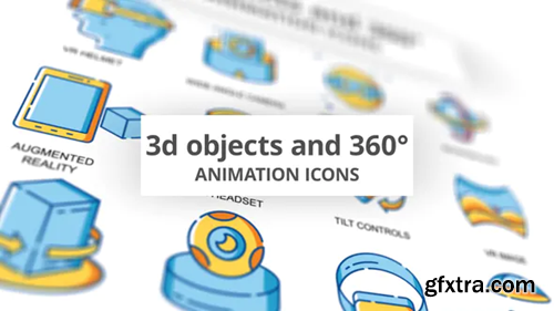 Videohive 3D objects & 360 - Animation Icons 32096346